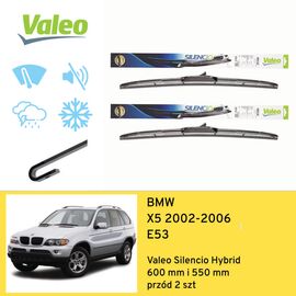 Wycieraczki przód do BMW X5 E53 (2002-2006) Valeo Silencio Hybrid 