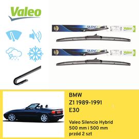 Wycieraczki przód do BMW Z1 E30 (1989-1991) Valeo Silencio Hybrid 