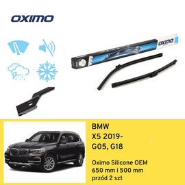 Wycieraczki przód do BMW X5 G05, G18 (2019-) Oximo Silicone OEM 