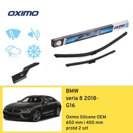 Wycieraczki przód do BMW seria 8 G16 (2018-) Oximo Silicone OEM 