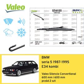 Wycieraczki przód do BMW seria 5 E34 kombi (1987-1995) Valeo Silencio Convertional 