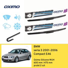 Wycieraczki przód do BMW seria 3 Compact E46 (2001-2006) Oximo Silicone WUH 