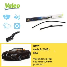 Wycieraczki przód do BMW seria 8 G14 (2018-) Valeo Silencio Flat 