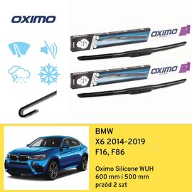 Wycieraczki przód do BMW X6 F16, F86 (2014-2019) Oximo Silicone WUH 