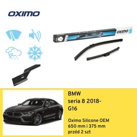 Wycieraczki przód do BMW seria 8 G16 (2018-) Oximo Silicone OEM 