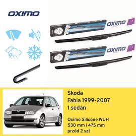 Wycieraczki przód do Skoda Fabia 1 sedan (1999-2007) Oximo Silicone WUH 