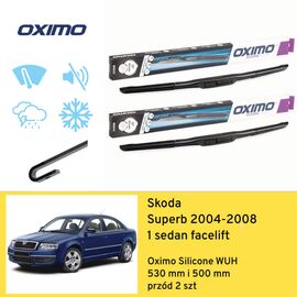 Wycieraczki przód do Skoda Superb 1 sedan facelift (2004-2008) Oximo Silicone WUH 