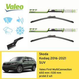 Wycieraczki przód do Skoda Kodiaq SUV (2016-2021) Valeo First MultiConnection 