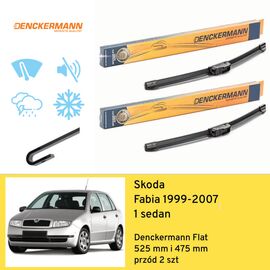 Wycieraczki przód do Skoda Fabia 1 sedan (1999-2007) Denckermann Flat 