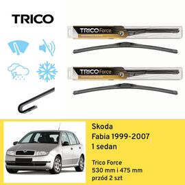 Wycieraczki przód do Skoda Fabia 1 sedan (1999-2007) Trico Force 