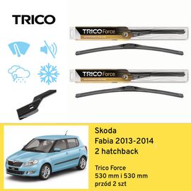 Wycieraczki przód do Skoda Fabia 2 hatchback (2013-2014) Trico Force 