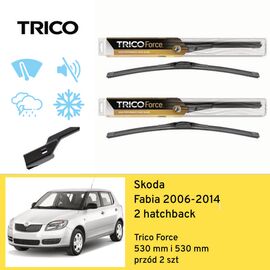 Wycieraczki przód do Skoda Fabia 2 hatchback (2006-2014) Trico Force 