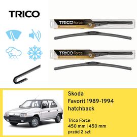 Wycieraczki przód do Skoda Favorit hatchback (1989-1994) Trico Force 