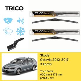 Wycieraczki przód do Skoda Octavia 3 kombi (2012-2017) Trico Force 