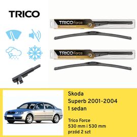 Wycieraczki przód do Skoda Superb 1 sedan (2001-2004) Trico Force 