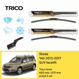 Wycieraczki przód do Skoda Yeti SUV facelift (2013-2017) Trico Force 