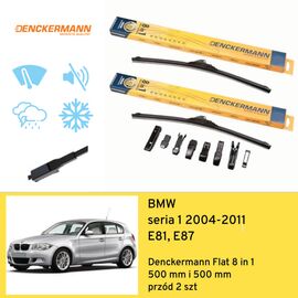 Wycieraczki przód do BMW seria 1 E81, E87 (2004-2011) Denckermann Flat 8 in 1 