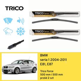 Wycieraczki przód do BMW seria 1 E81, E87 (2004-2011) Trico Force 