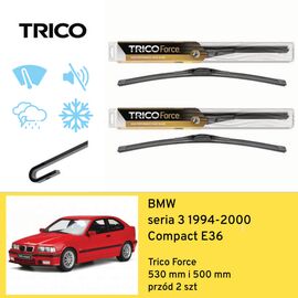 Wycieraczki przód do BMW seria 3 Compact E36 (1994-2000) Trico Force 