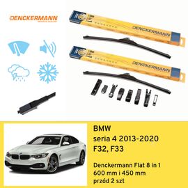 Wycieraczki przód do BMW seria 4 F32, F33 (2013-2020) Denckermann Flat 8 in 1 