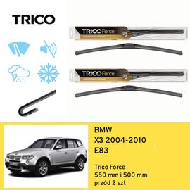 Wycieraczki przód do BMW X3 E83 (2004-2010) Trico Force 