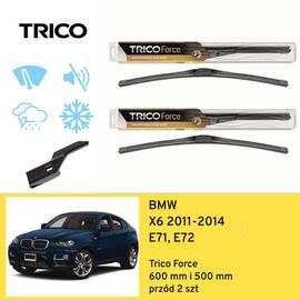 Wycieraczki przód do BMW X6 E71, E72 (2011-2014) Trico Force 