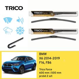 Wycieraczki przód do BMW X6 F16, F86 (2014-2019) Trico Force 
