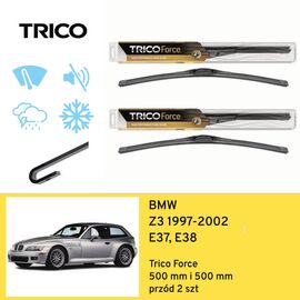 Wycieraczki przód do BMW Z3 E37, E38 (1997-2002) Trico Force 
