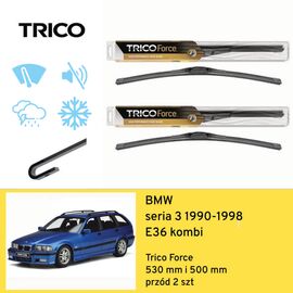 Wycieraczki przód do BMW seria 3 E36 kombi (1990-1998) Trico Force 