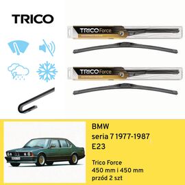 Wycieraczki przód do BMW seria 7 E23 (1977-1987) Trico Force 