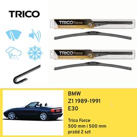 Wycieraczki przód do BMW Z1 E30 (1989-1991) Trico Force 
