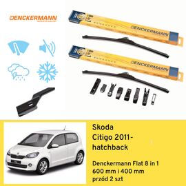 Wycieraczki przód do Skoda Citigo hatchback (2011-) Denckermann Flat 8 in 1 