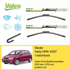 Wycieraczki przód do Skoda Fabia 1 hatchback (1999-2007) Valeo First MultiConnection 