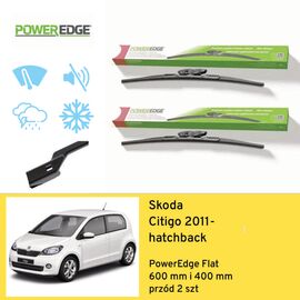 Wycieraczki przód do Skoda Citigo hatchback (2011-) PowerEdge Flat 
