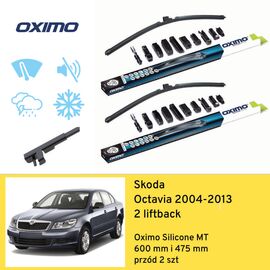 Wycieraczki przód do Skoda Octavia 2 liftback (2004-2013) Oximo Silicone MT 