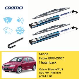 Wycieraczki przód do Skoda Fabia 1 hatchback (1999-2007) Oximo Silicone WUS 