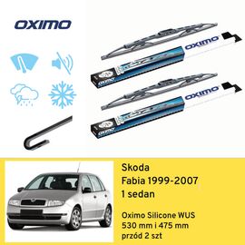 Wycieraczki przód do Skoda Fabia 1 sedan (1999-2007) Oximo Silicone WUS 