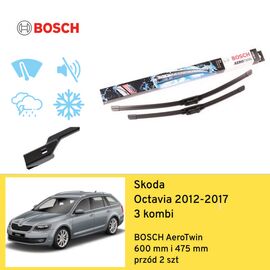 Wycieraczki przód do Skoda Octavia 3 kombi (2012-2017) BOSCH AeroTwin 