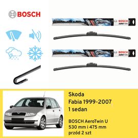 Wycieraczki przód do Skoda Fabia 1 sedan (1999-2007) BOSCH AeroTwin U 