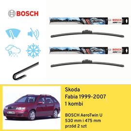 Wycieraczki przód do Skoda Fabia 1 kombi (1999-2007) BOSCH AeroTwin U 