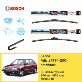 Wycieraczki przód do Skoda Felicia hatchback (1994-2001) BOSCH AeroTwin U 