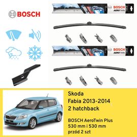 Wycieraczki przód do Skoda Fabia 2 hatchback (2013-2014) BOSCH AeroTwin Plus 