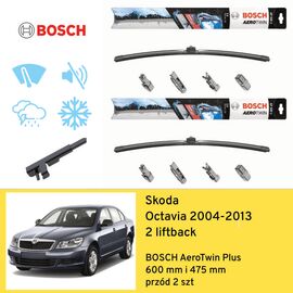 Wycieraczki przód do Skoda Octavia 2 liftback (2004-2013) BOSCH AeroTwin Plus 