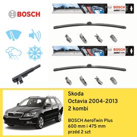 Wycieraczki przód do Skoda Octavia 2 kombi (2004-2013) BOSCH AeroTwin Plus 