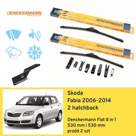 Wycieraczki przód do Skoda Fabia 2 hatchback (2006-2014) Denckermann Flat 8 in 1 