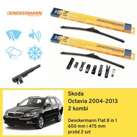 Wycieraczki przód do Skoda Octavia 2 kombi (2004-2013) Denckermann Flat 8 in 1 