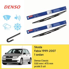 Wycieraczki przód do Skoda Fabia 1 sedan (1999-2007) Denso Classic 