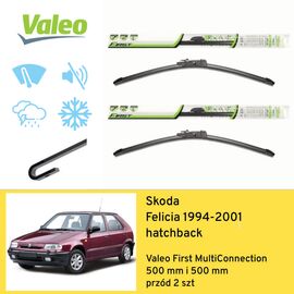 Wycieraczki przód do Skoda Felicia hatchback (1994-2001) Valeo First MultiConnection 