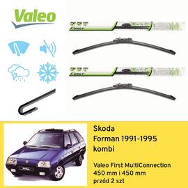 Wycieraczki przód do Skoda Forman kombi (1991-1995) Valeo First MultiConnection 