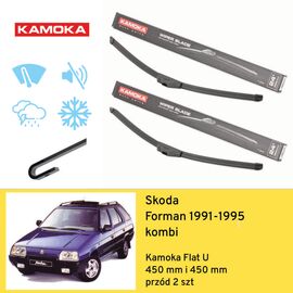Wycieraczki przód do Skoda Forman kombi (1991-1995) Kamoka Flat U 